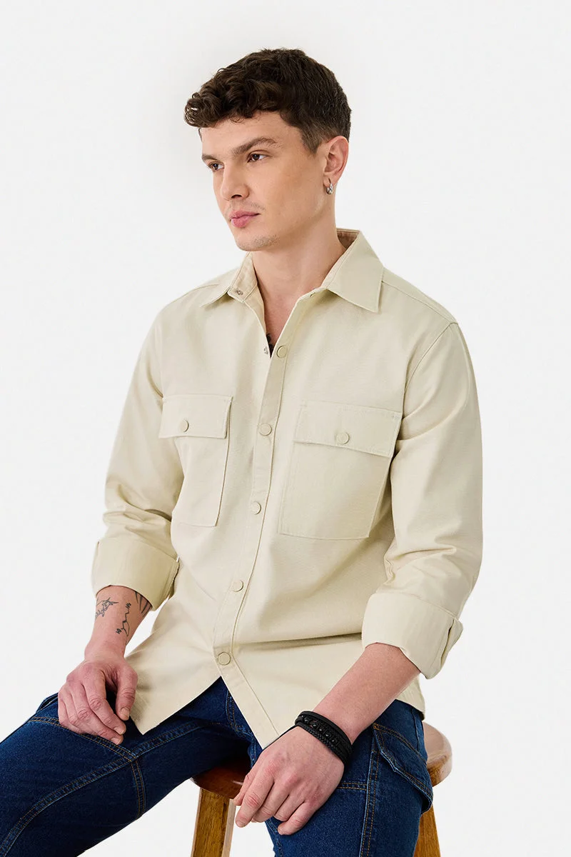 SNITCH Relaxed Fit 100% Cotton Overshirt